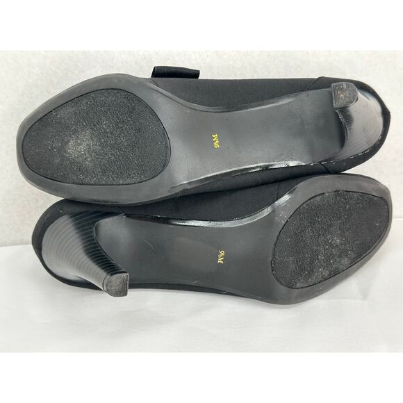 Ann Marino Fabric Heels With Bow Accent 9 1/2 - Picture 8 of 8